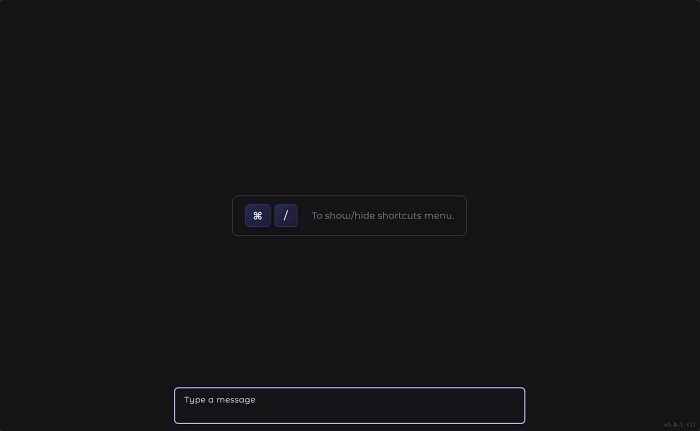 Type It notes window with the ⌘/ shortcuts menu hint